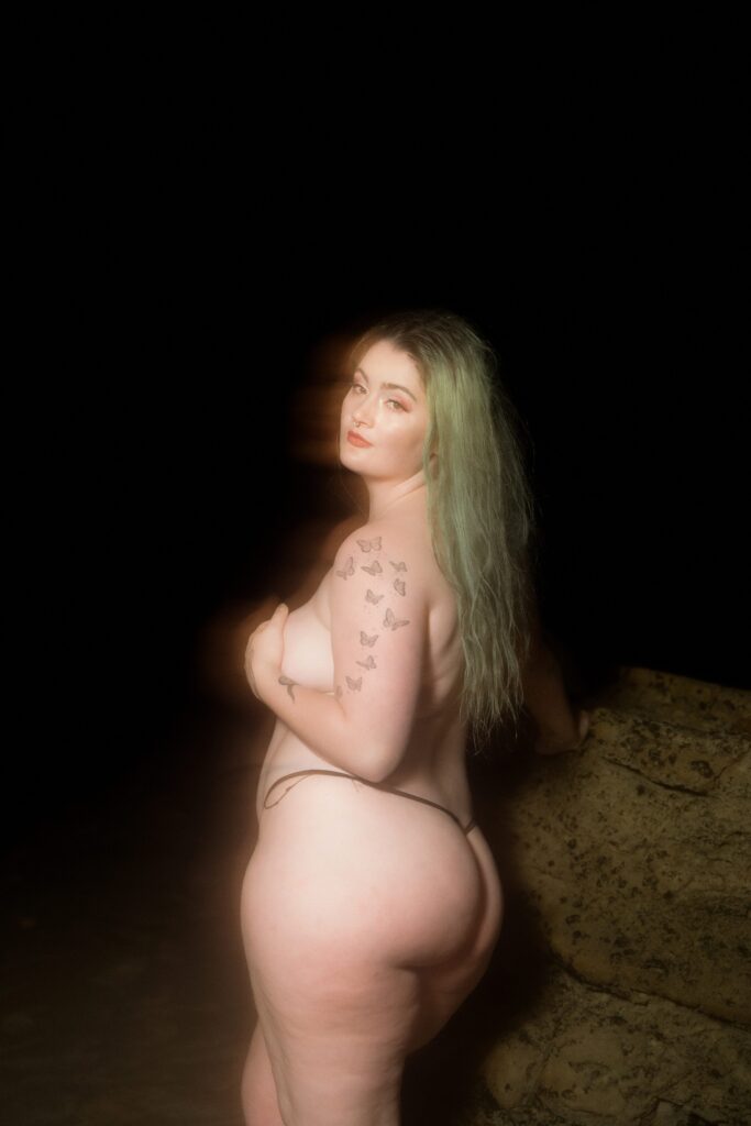 Boudoir photoshoot at a nude beach in Australia